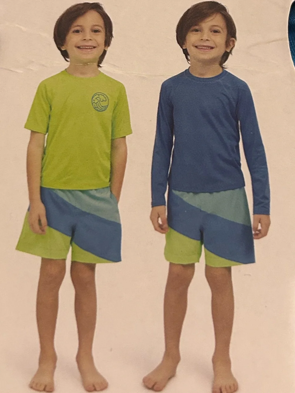 Lands' End Boys' Blue & Neon Green 3-Piece Swim Set Size 3T